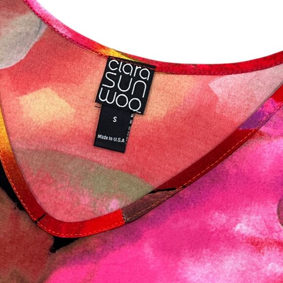 Clara Sun Woo Abstract Watercolor Grid Angle Tunic - Picture 5 of 7